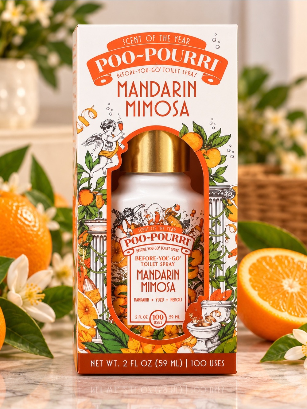 Poo~Pourri Mandarin Mimosa 2 oz Toilet Spray NWT Scent of the Year